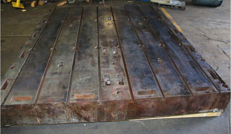 (2) - Used 48" X 120" Cast Iron "T" Slotted Floor Plates